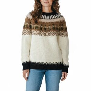 Vintage Peruvian Handmade Alpaca Sweater Traditional Knit Design